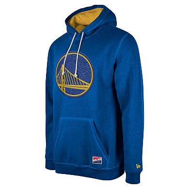 Men's New Era Royal Golden State Warriors Corduroy Applique Pullover Hoodie