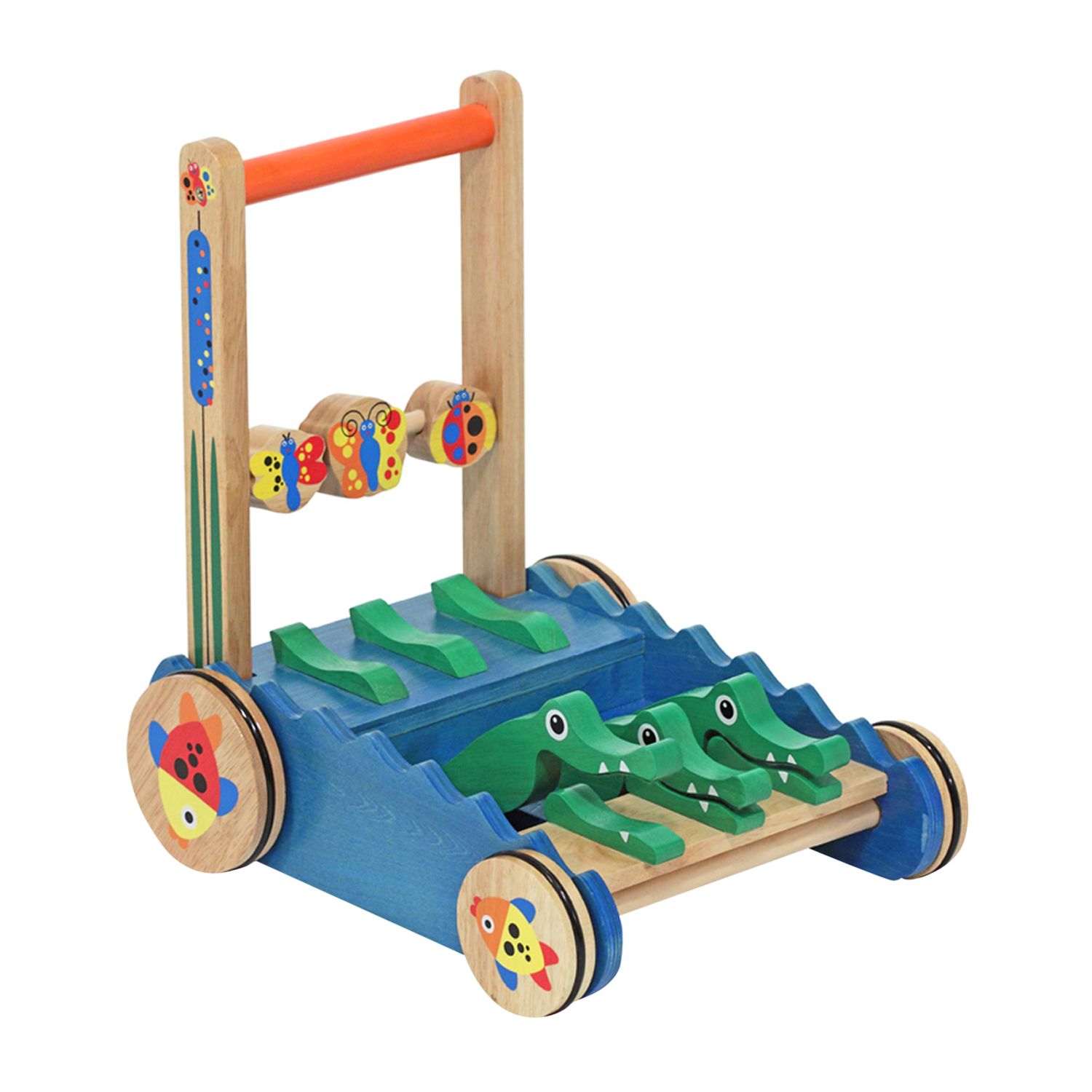 melissa & doug rattle rumble wooden push toy and activity walker