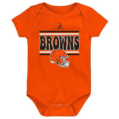 Infant Cleveland Browns Play Day Three-Pack Bodysuit Set