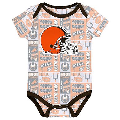 Infant Cleveland Browns Play Day Three-Pack Bodysuit Set