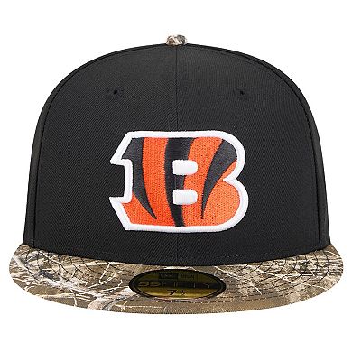 Men's New Era Black Cincinnati Bengals Active Two-Tone Camo 59FIFTY Fitted Hat