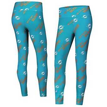 Women's Concepts Sport Aqua Miami Dolphins Breakthrough Allover Print Knit Leggings