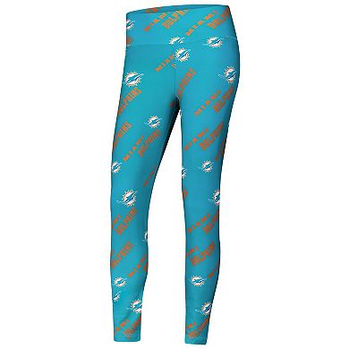 Women's Concepts Sport Aqua Miami Dolphins Breakthrough Allover Print Knit Leggings