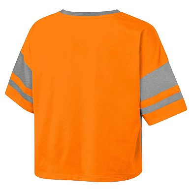 Girls Youth Tennessee Orange Tennessee Volunteers The Playmaker Sleeve Stripe V-Neck Jersey T-Shirt