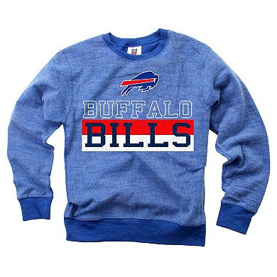 Youth Wes &amp; Willy Royal Buffalo Bills Reversible Fleece Pullover Sweatshirt