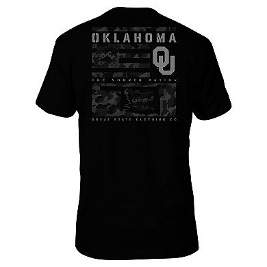 Men's Black Oklahoma Sooners Camo Flag Panel T-Shirt