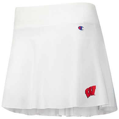 Women's Champion White Wisconsin Badgers Tailgate Soft Touch Skort
