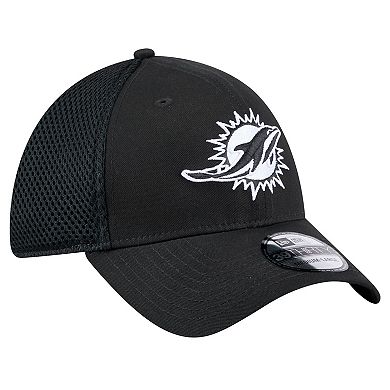 Men's New Era Black Miami Dolphins Main Neo 39THIRTY Flex Hat