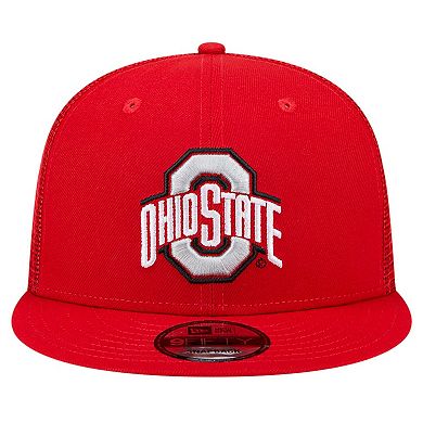 Men's New Era Scarlet Ohio State Buckeyes 9FIFTY Trucker Snapback Hat