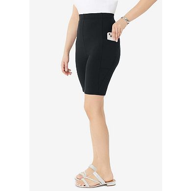 Roaman's Women's Plus Size Side-Pocket Bike Short
