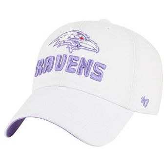 Women's '47 White Baltimore Ravens Luminace Clean Up Adjustable Hat