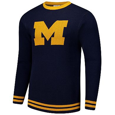 Unisex Uscape Apparel Navy Michigan Wolverines Renew Knit Vintage Pullover Sweater
