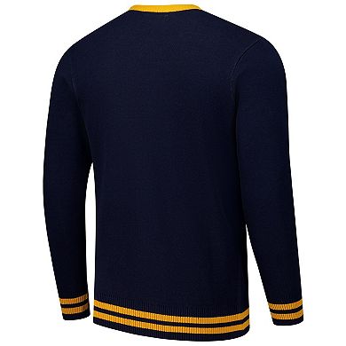 Unisex Uscape Apparel Navy Michigan Wolverines Renew Knit Vintage Pullover Sweater