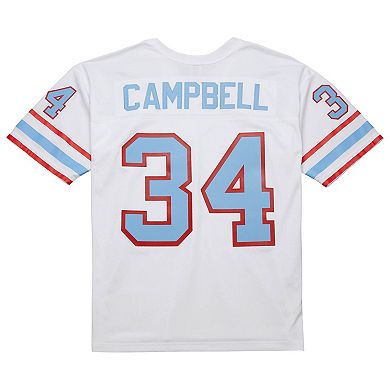 Men's Mitchell & Ness Earl Campbell White Houston Oilers 1979 Legacy Replica Jersey
