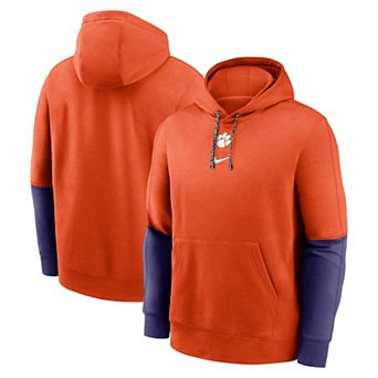 Men's Nike Orange/Purple Clemson Tigers Sideline Club Pullover Hoodie