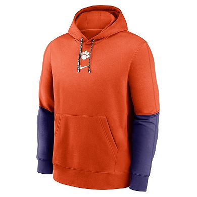 Men's Nike Orange/Purple Clemson Tigers Sideline Club Pullover Hoodie