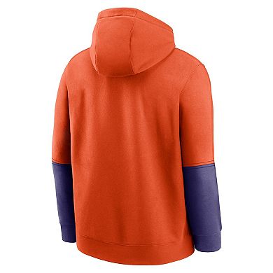 Men's Nike Orange/Purple Clemson Tigers Sideline Club Pullover Hoodie
