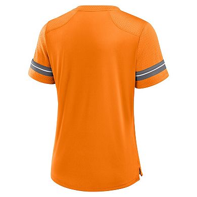 Women's Fanatics Tennessee Orange Tennessee Volunteers Fundamental Overtime Readiness Athena Lace-Up V-Neck T-Shirt