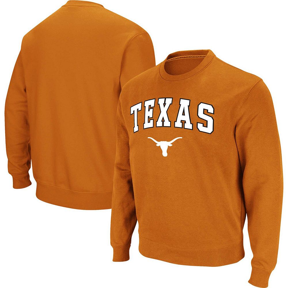 Men's Colosseum Texas Orange Texas Longhorns Arch & Logo Pullover ...