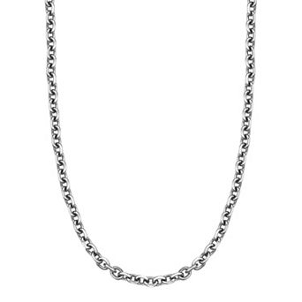 Men's LYNX Stainless Steel 7 mm Rolo Chain Necklace