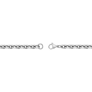 Men's LYNX Stainless Steel 7 mm Rolo Chain Necklace