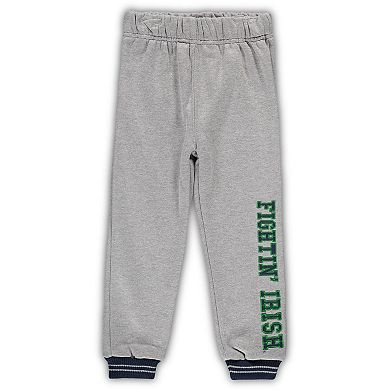 Toddler Colosseum Navy/Heathered Gray Notre Dame Fighting Irish Poppies Hoodie and Sweatpants Set
