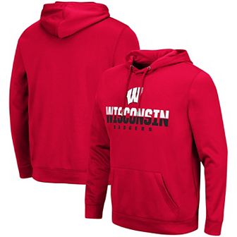 Men's Colosseum Red Wisconsin Badgers Lantern Pullover Hoodie