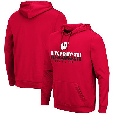 Men's Colosseum Red Wisconsin Badgers Lantern Pullover Hoodie