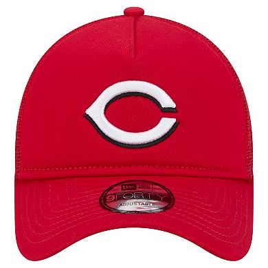 Men's New Era Red Cincinnati Reds 9FORTY A-Frame Trucker Adjustable Hat