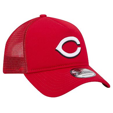 Men's New Era Red Cincinnati Reds 9FORTY A-Frame Trucker Adjustable Hat