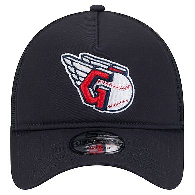 Men's New Era Navy Cleveland Guardians 9FORTY A-Frame Trucker Adjustable Hat