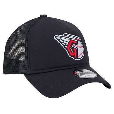 Men's New Era Navy Cleveland Guardians 9FORTY A-Frame Trucker Adjustable Hat