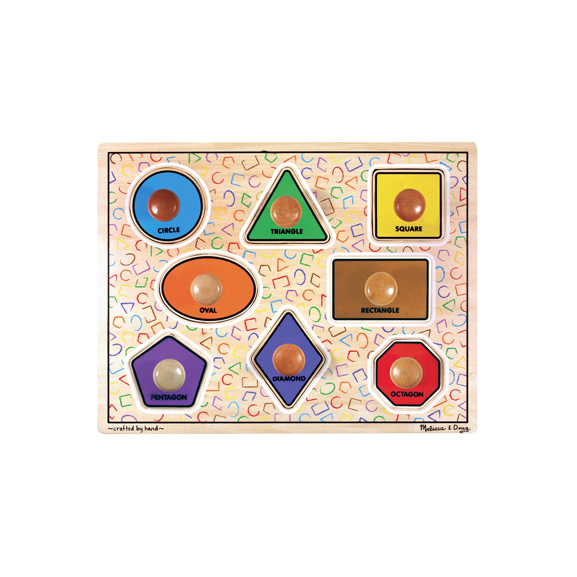 Melissa & Doug Large Shapes Jumbo Knob Puzzle, Multicolor