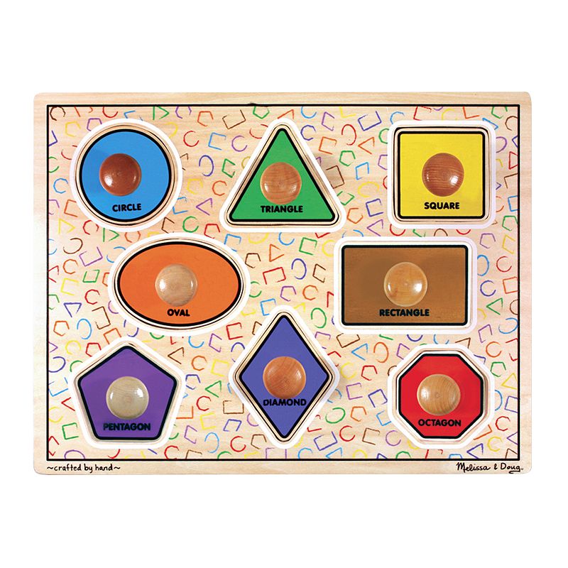 Melissa & Doug Large Shapes Jumbo Knob Puzzle, Multicolor