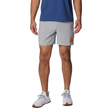 Men's Columbia Gray Clemson Tigers PFG Terminal Roamer Omni-Shade Stretch Shorts