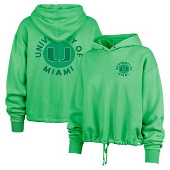 Women's '47 Green Miami Hurricanes Luminance Dot Venice Pullover Hoodie