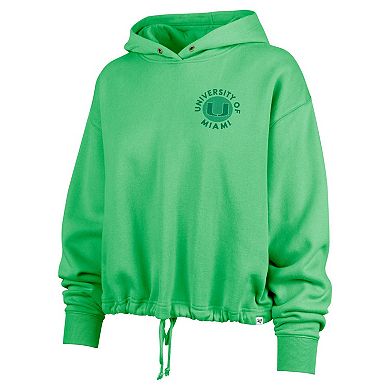 Women's '47 Green Miami Hurricanes Luminance Dot Venice Pullover Hoodie