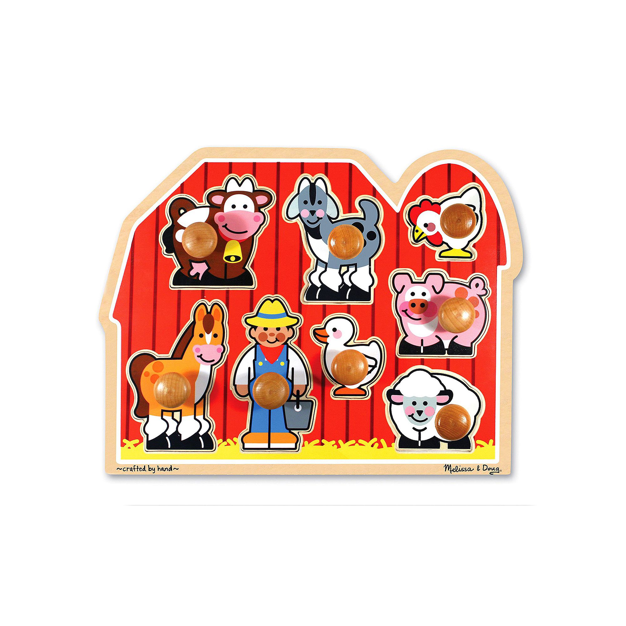 Melissa & Doug Large Farm Jumbo Knob Puzzle, Multicolor