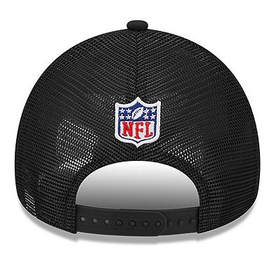 Men's New Era Stone/Black Philadelphia Eagles 2024 Sideline Historic 9FORTY A-Frame Trucker Adjustable Hat
