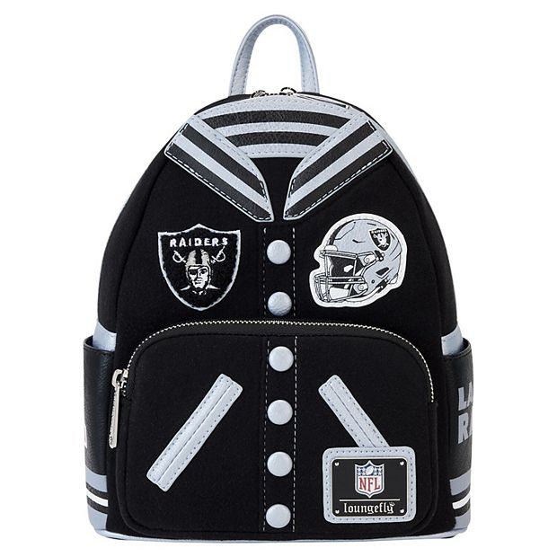 【Lounge Fly】NFL Las Vegas Raiders Patches Mini Backpack Loungefly Las Vegas Raiders Varsity Mini Backpack