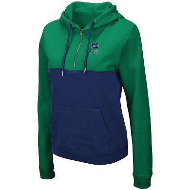 Women's Colosseum Green/Navy Notre Dame Fighting Irish Aidan Lightweight Half-Zip Hoodie