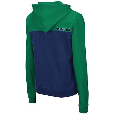 Women's Colosseum Green/Navy Notre Dame Fighting Irish Aidan Lightweight Half-Zip Hoodie