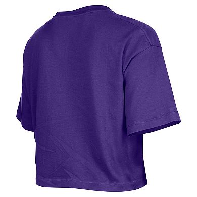 Women's New Era Purple Los Angeles Lakers Oversized Boxy Crop T-Shirt