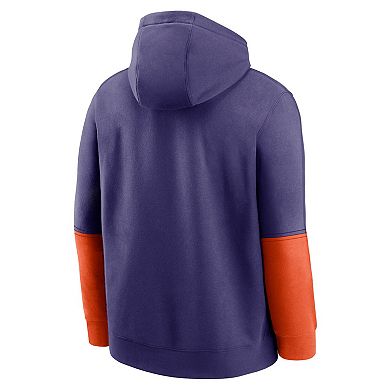 Men's Nike Purple/Orange Clemson Tigers Sideline Club Pullover Hoodie