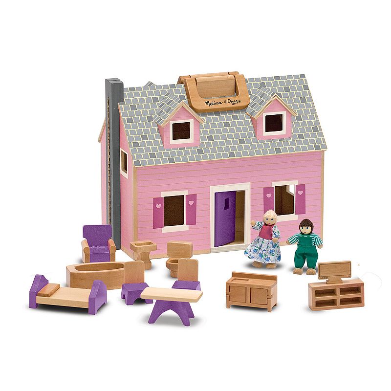 Melissa & Doug Fold & Go Mini Dollhouse, Multicolor