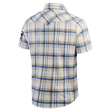 Men's Darius Rucker Collection by Fanatics Royal Chicago Cubs Plaid Full-Snap Shirt