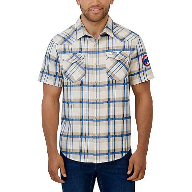 Men's Darius Rucker Collection by Fanatics Royal Chicago Cubs Plaid Full-Snap Shirt