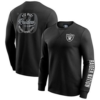 Men's Darius Rucker Collection by Fanatics Black Las Vegas Raiders Washed Waffle-Knit Long Sleeve T-Shirt