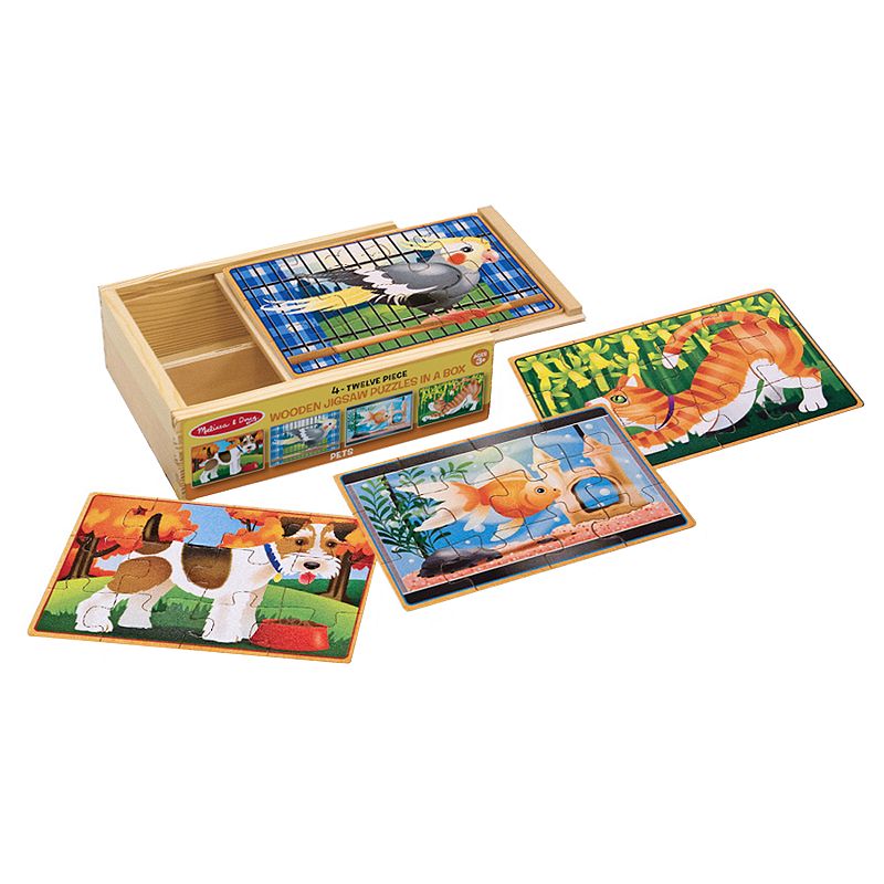 Melissa & Doug Pets Jigsaw Puzzles in a Box Set, Multicolor