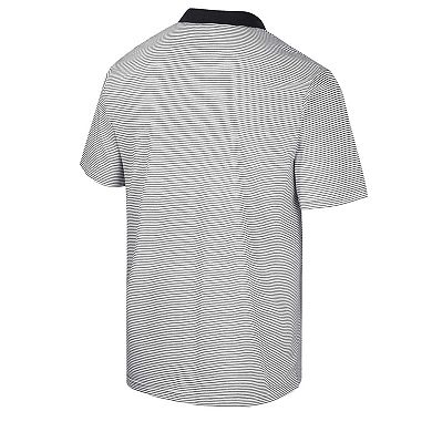 Men's Colosseum White/Black Oregon Ducks Print Stripe Polo